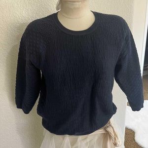 Sale weekend only Nordstrom Vince 3/4 sleeve textured navy sweatshirt small